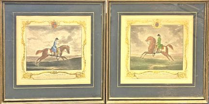 HOUSTON Graveur. 
Deux gravures équestres anglaise