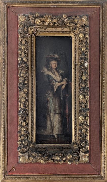 C.RUSTON (XIXème)
Portrait de femme au chapeau ten