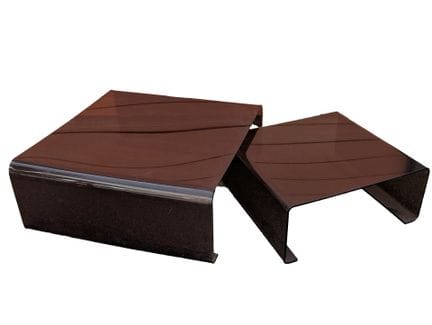 Ensemble de deux tables gigognes en plexiglas fumé