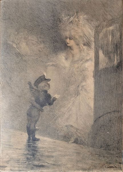 Charles LEANDRE (1862-1934)
Le petit messager
Lith