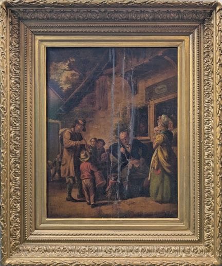 ECOLE FLAMANDE DU XIXème SIECLE
Scène de genre au 