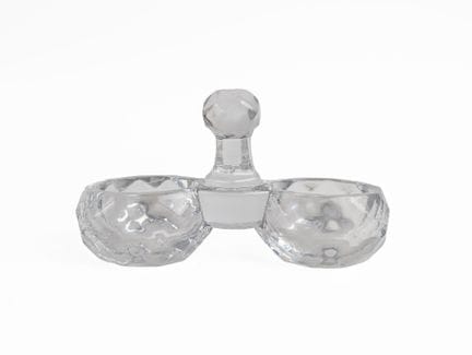 Baccarat: Saleron en cristal faceté et petite vers