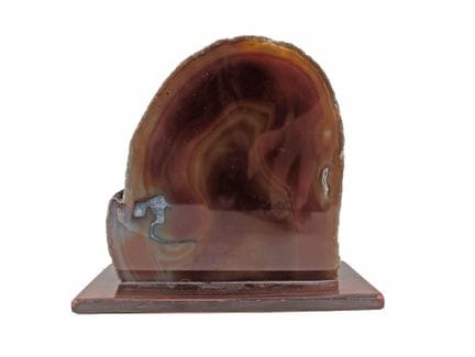 Tranche d'agate, base en bois patiné
15,5x17 cm
