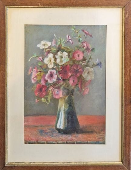 M. DUBUT
Nature morte au vase fleuri
Pastel sur pa