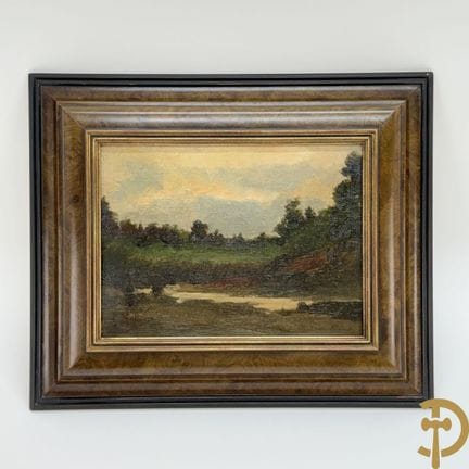 ROPS F. 署名《风景》 油画布面，裱于硬纸板上 | 20 x 26.5 厘米。——含画框尺寸 