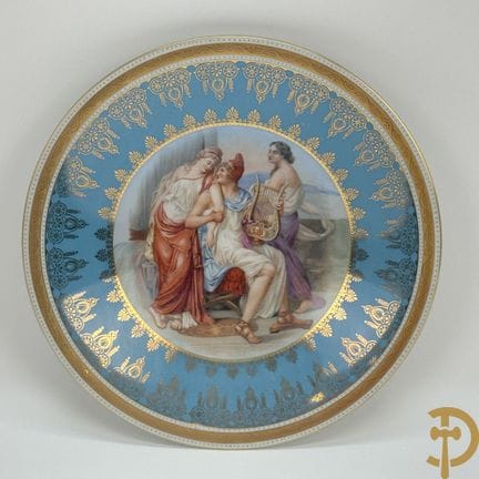 Wiener Porzellanteller mit musizierenden Damen, De