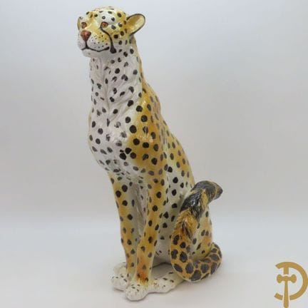 Italienischer Keramik-Leopard, unten gestempelt Ma