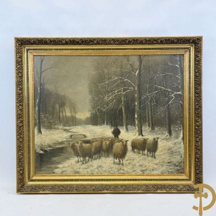 VAN KREGTEN Fedor firmado 'Paisaje de bosque inver