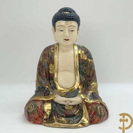 Buda sentado en cerámica Satsuma de colores | Altu