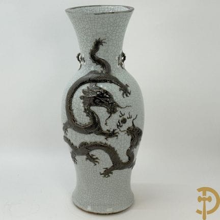 Jarrón chino de porcelana de Nankín con decoración