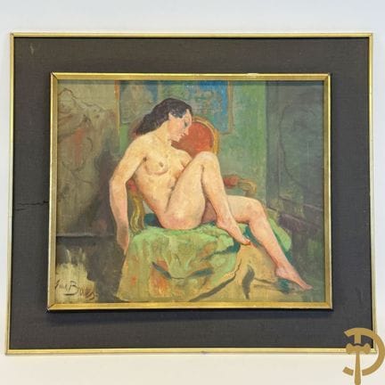 BAES Emile, firmado «Desnudo sentado en un sillón»