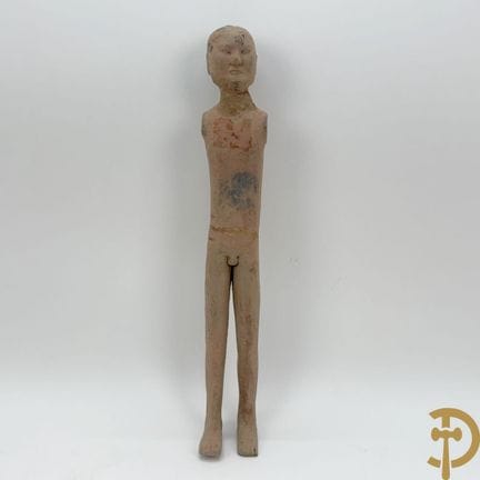 汉代（公元前202年至公元240年间）中国立人形赤陶像，在西安机场建设期间出土于墓葬 | 高62厘米