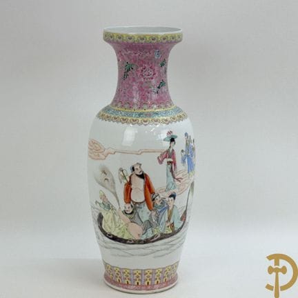 Jarrón de porcelana china de la República con una 