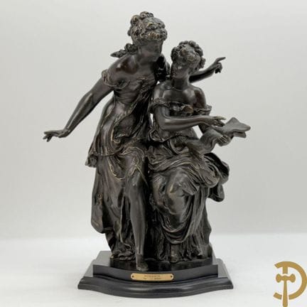 MOREAU L. &amp; F. after 'Romance' 复制品青铜雕塑，带铸造厂印章，