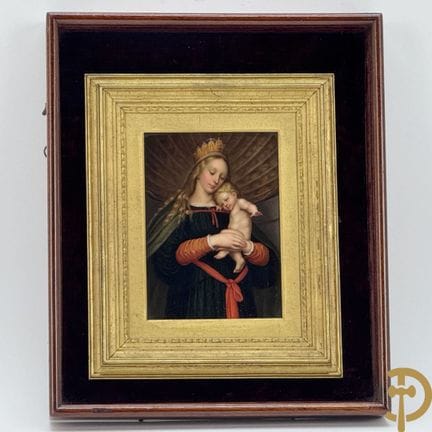 HOLBEIN (según) Cuadro sin firmar de una Virgen co