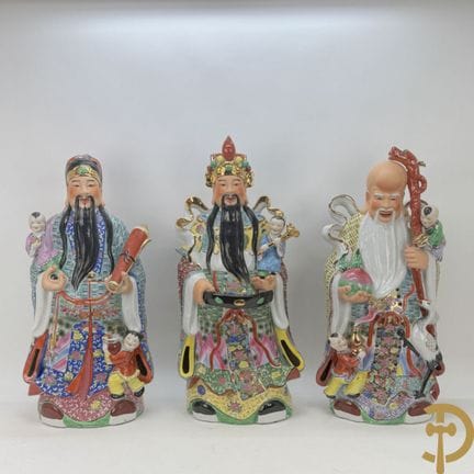 Tres filósofos de porcelana, los dioses chinos de 