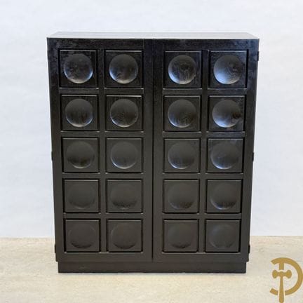 Mobile bar in stile brutalista vintage laccato ner