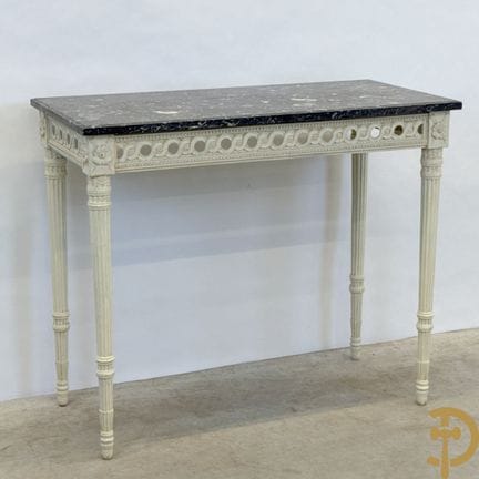 Consolle in stile Luigi XVI, scolpita nel legno e 