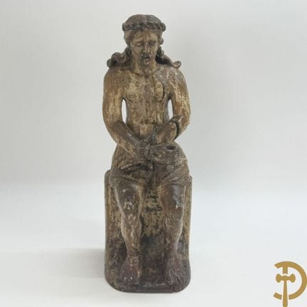 Scultura in legno fiamminga “Cristo sulla pietra f