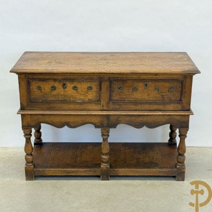 Credenza inglese in rovere massiccio con 2 cassett