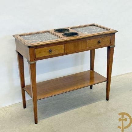 Wall unit with 2 drawers and a shelf unit, topped 