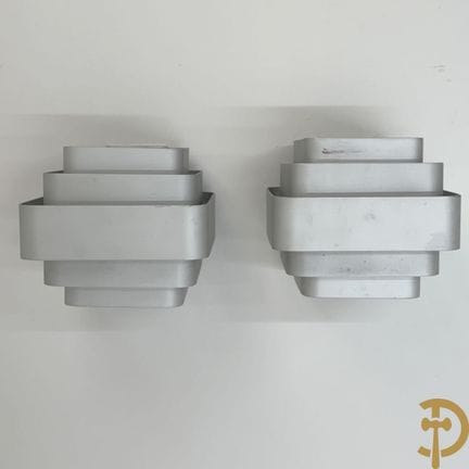 Coppia di lampade da parete in argento dopo Jules 