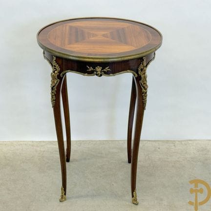Runder Beistelltisch aus Mahagoniholz mit Louis-XV