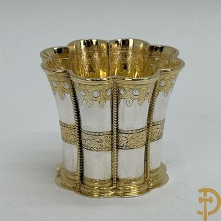 纯银玛格丽特杯，饰有镀金图案，内壁为镀金银，制作者米歇尔森·A.，塞尔林银 | 高 6 厘米 - 重