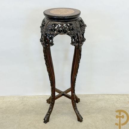 Piedistallo cinese in legno massiccio a 4 gambe co