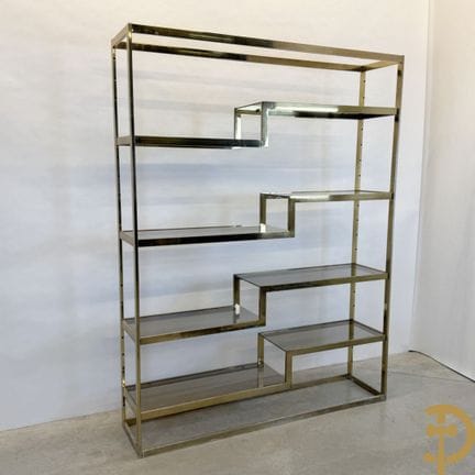 Etagère Belgochrom con vetro fumé, anni '80
(condi