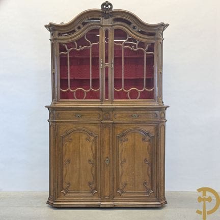 Vetrina in rovere massiccio di Liegi, con 2 ante v
