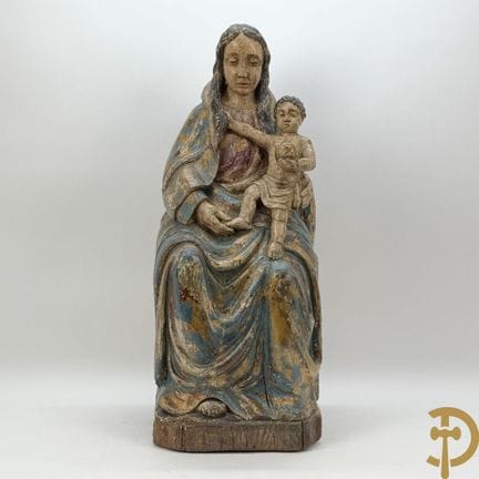 Scultura in legno policromata raffigurante la Mado