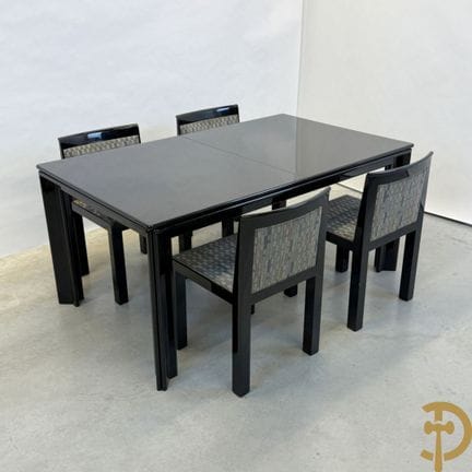 Schwarz lackierter, ausziehbarer Vintage-Designtis