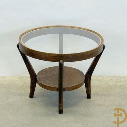 Design-Couchtisch aus gebogenem Eichenfurnier aus 