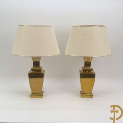 Coppia di lampade da terra vintage in rame, anni '