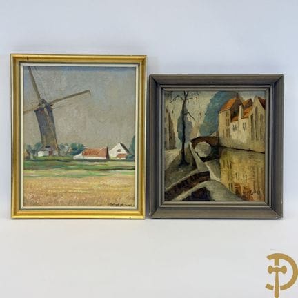 AERENS Robert, signiert 1939, „Mühlenlandschaft“, 