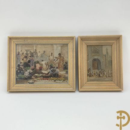 MARQUES, firmato '42, "Scena animata di un mercato