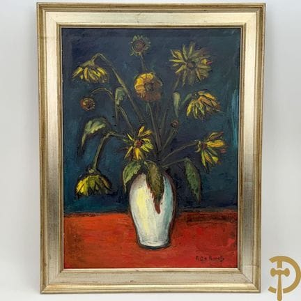 DE ROECK, signiert „Blumenstillleben“, Öl auf Lein