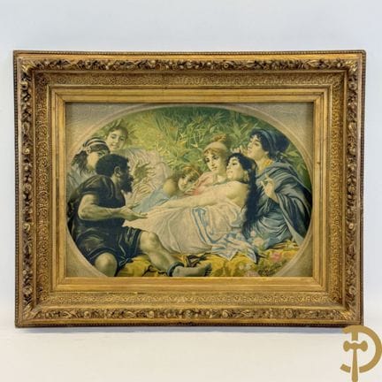 FONTANA R., signiert 1876, „Lebhafte Szene“, farbe