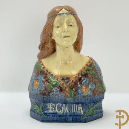 Flämische Jugendstil-Büste der Heiligen Cäcilia au