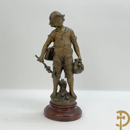 MOREAU F., signiert „Junger Mann mit Tasche und Fr