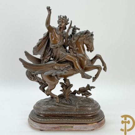 POLON signiert 'Pegasus' zamak | Höhe 46,5 cm.