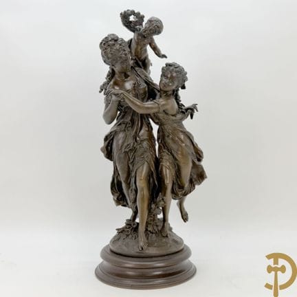 MOREAU, Math., signiert „Elegante Damen mit Amor, 