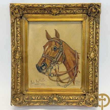 KETTELE. Firmado «1950: Cabeza de caballo, Athos»,