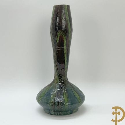Flämische Keramikvase mit Jugendstil-Motiven, Torh