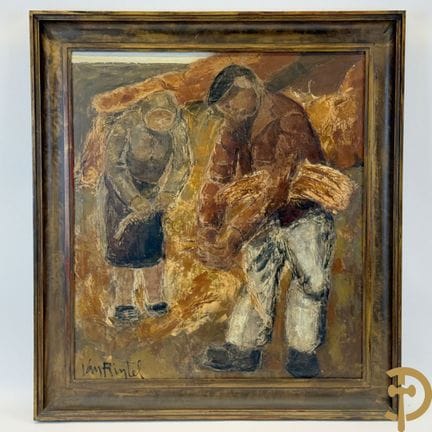 VAN RINTEL, firmato “Veldwerkers”, olio su tela | 