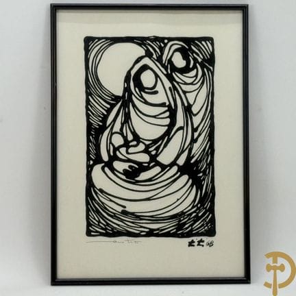 TITI Mario, obra firmada de 1968, «Padre, madre e 