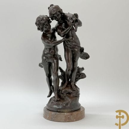 MOREAU Aug. signiert 'Fontaine et Ruisseau' Zinkle