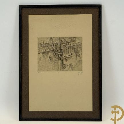 DEBRUYCKER J., firmado «Gand», «Vista de la catedr