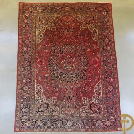 Handgeknüpfter orientalischer Heriz-Teppich mit Bl